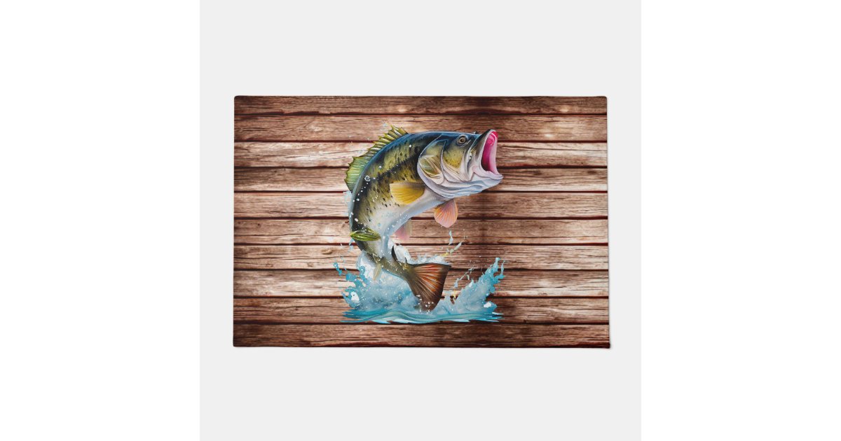 Jumping Bass Gone Fishing Doormat