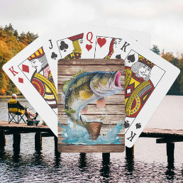 Jumping Bass Gone Fishing Playing Cards