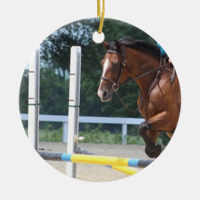 Jumping Bay horse ornament (Front)