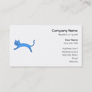 Jumping Blue Cat. Business Card by Animal_Art_By_Ali at Zazzle