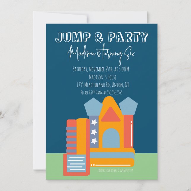 Jumping Bouncing Party Bounce House Birthday  Invitation (Front)