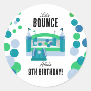 Jumping Castle Bouncy Boys Birthday Party Classic Round Sticker