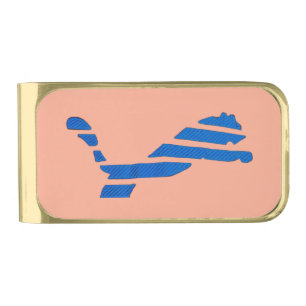 Jumping Cat  Gold Finish Money Clip