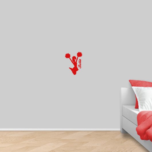 Jumping Cheerleader And Name X-Small Wall Decal (Front)