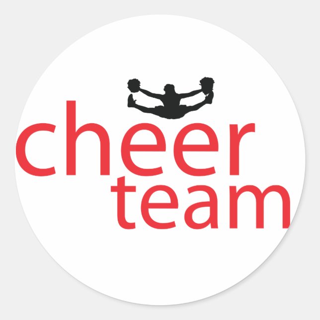 Jumping Cheerleader Team Gear Classic Round Sticker (Front)