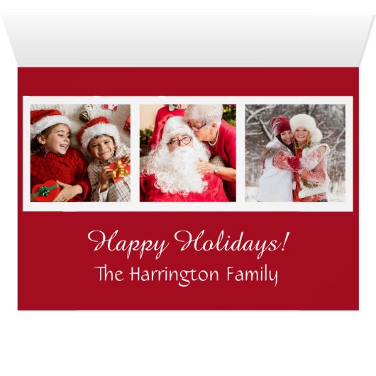 Jumping Deer with YOUR PHOTOS & TEXT greeting card (Inside Horizontal (Bottom))