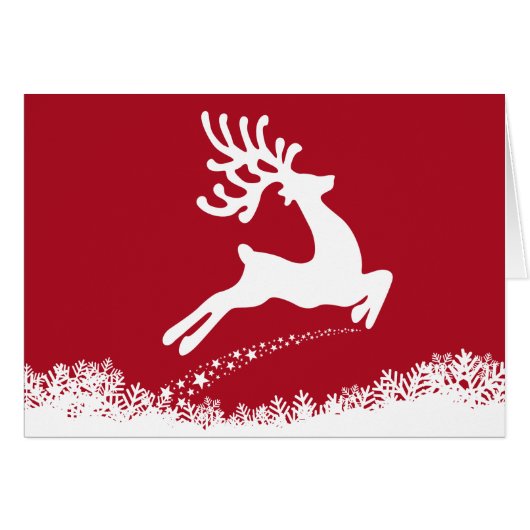 Jumping Deer with YOUR PHOTOS & TEXT greeting card (Front Horizontal)