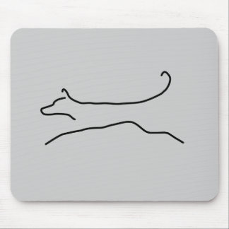 Jumping Dog Line Drawing Mouse Pad