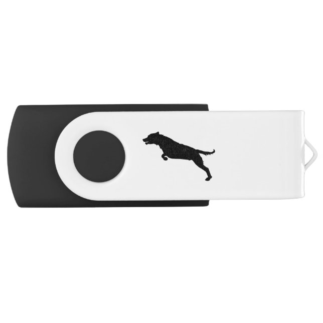 Jumping Dog Silhouette Flash Drive (Front)