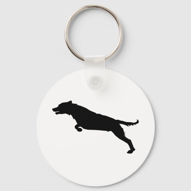 Jumping Dog Silhouette Keychain (Front)
