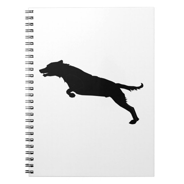 Jumping Dog Silhouette Notebook (Front)