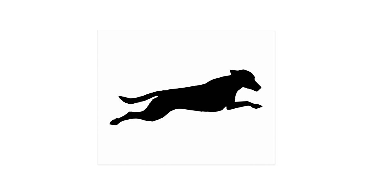 Jumping Dog Silhouette Postcard | Zazzle