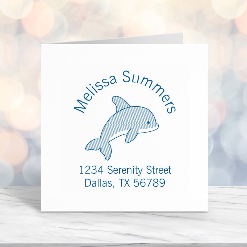 Jumping Dolphin Address Self_inking Stamp