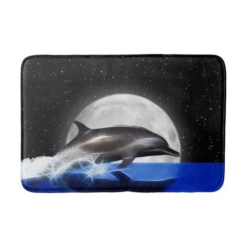 Jumping Dolphin and Moon Bath Mat