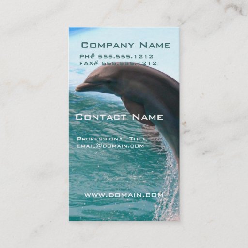 Customizable Jumping Dolphin Business Card