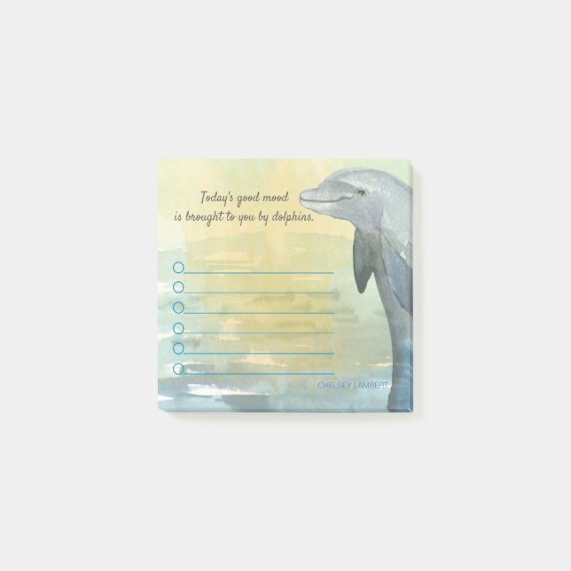 Jumping Dolphin Custom Office Organize Your Day Post-it Notes (Front)
