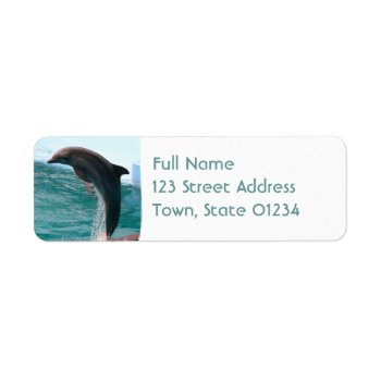 Jumping Dolphin Return Address Mailing Label by WildlifeAnimals at Zazzle