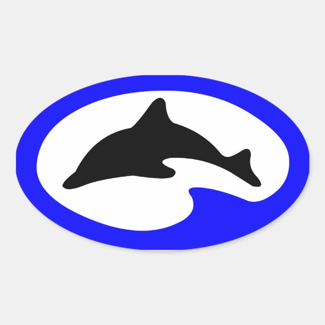 Jumping Dolphin Vintage Divers Sticker (Front)