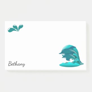 Jumping Dolphins Personalized  Post-it Notes