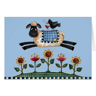 Jumping Ewe - Blank Card