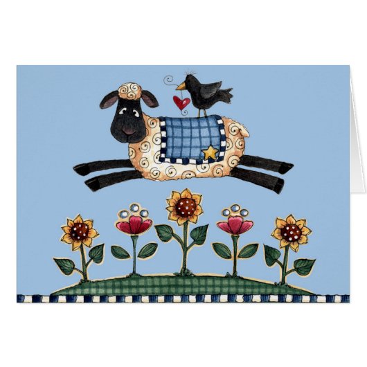 Jumping Ewe - Blank Card (Front Horizontal)