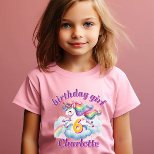 Jumping fantasy unicorn magical Girls birthday T-Shirt