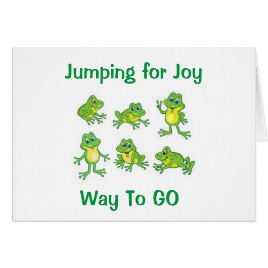 JUMPING FOR "JOY" FOR "YOU" CONGRATULATIONS CARDS (Front Horizontal)