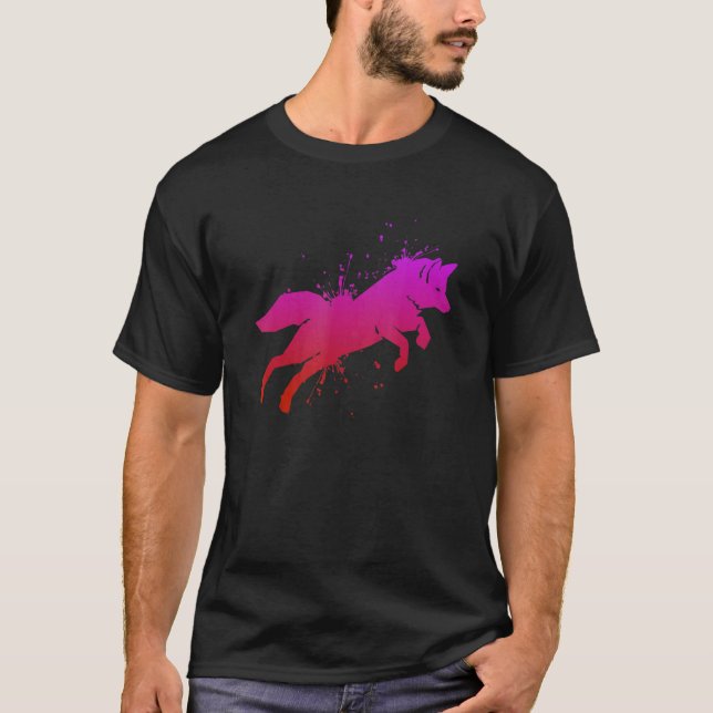Jumping fox hunter fox hunting kitsune 1 T-Shirt (Front)