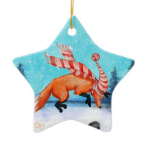 Jumping Fox Ornament