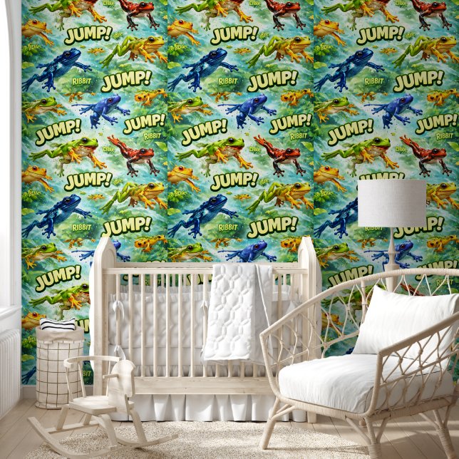 Jumping fox pattern jump wallpaper  (Kids)