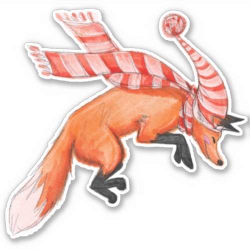 Jumping Fox Sticker