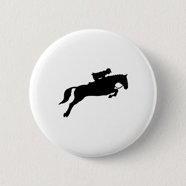Jumping Galloping Running Horse  Button (Front)