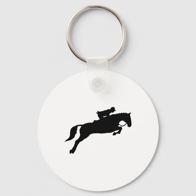 Jumping Galloping Running Horse  Keychain (Front)