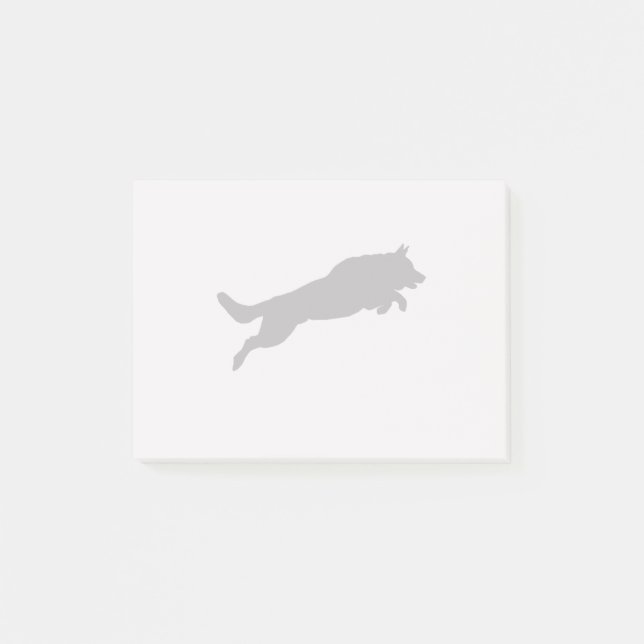 Jumping German Shepherd Silhouette Love Dogs Post-it Notes (Front)