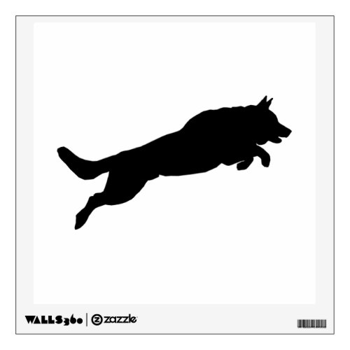 Jumping German Shepherd Silhouette Love Dogs Wall Decal