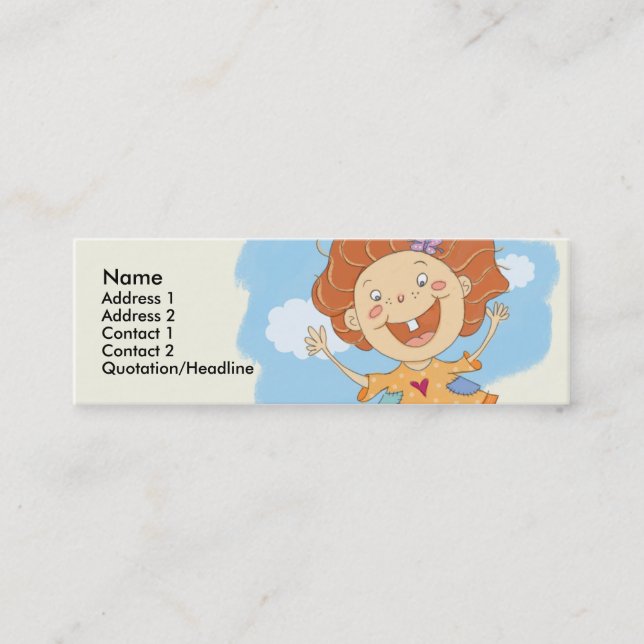 Jumping Girl Skinny Profile Cards (Front)