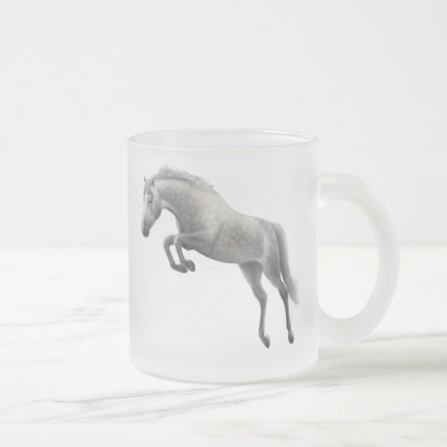 Jumping Grey Horse Mug (Right)