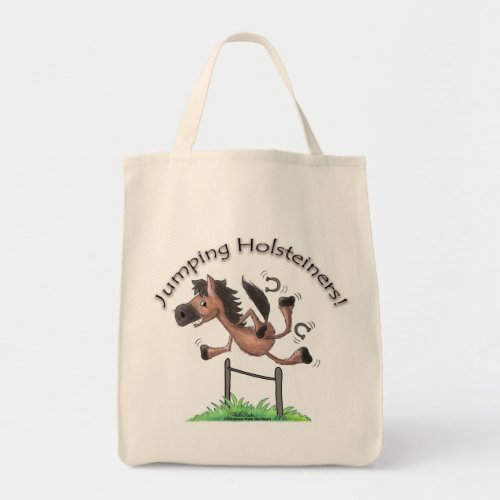 Jumping Holsteiners Tote Bag