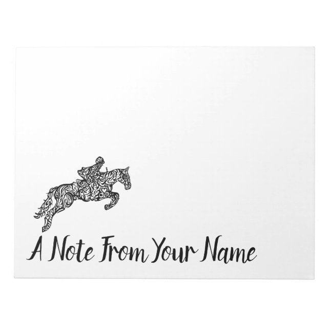 Jumping Horse Black Notepad (Front)