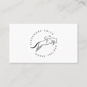 Jumping Horse Horseback Riding Horse Trainer Business Card