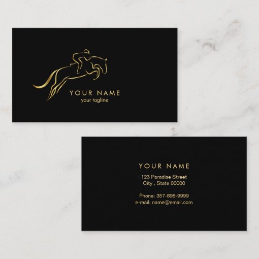Jumping Horse Horseback Riding Horse Trainer Business Card Zazzle