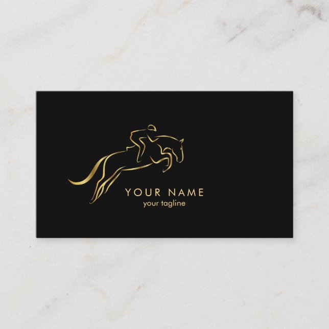 Jumping Horse | Horseback Riding | Horse Trainer Business Card (Front)