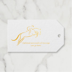 Jumping Horse Horseback Riding Horse Trainer Foil Gift Tags
