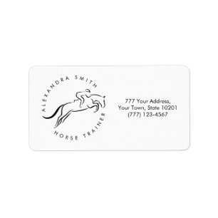 Jumping Horse Horseback Riding Horse Trainer Label