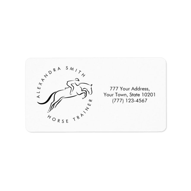 Jumping Horse | Horseback Riding | Horse Trainer Label (Front)