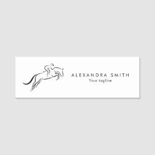 Jumping Horse Horseback Riding Horse Trainer Name Tag
