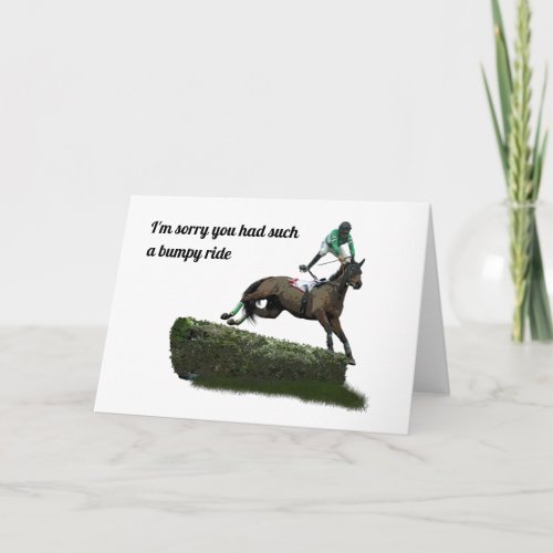 Jumping Horse Jockey Get Well Card