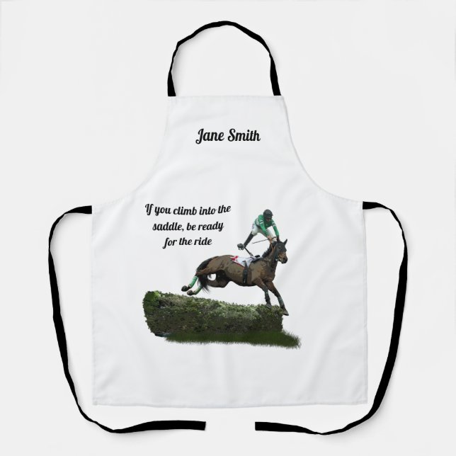 Jumping Horse Jockey In Green Apron (Front)