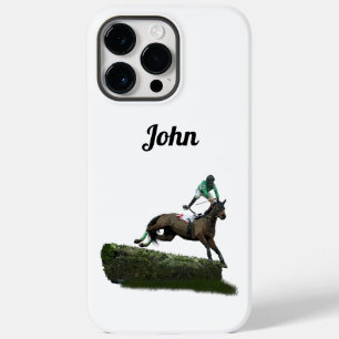 Jumping Horse Jockey In Green iPhone / iPad case