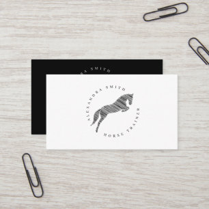Jumping Horse Scribble Horse Gold Horse Business Card